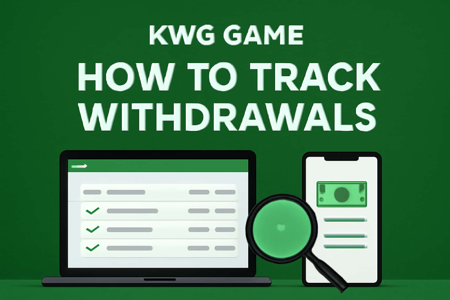 An informative scene illustrating the tracking process for KWG Game withdrawals.