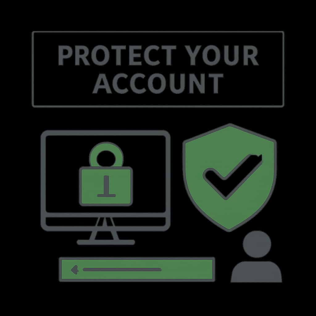 An educational diagram on securing a KWG Game account.