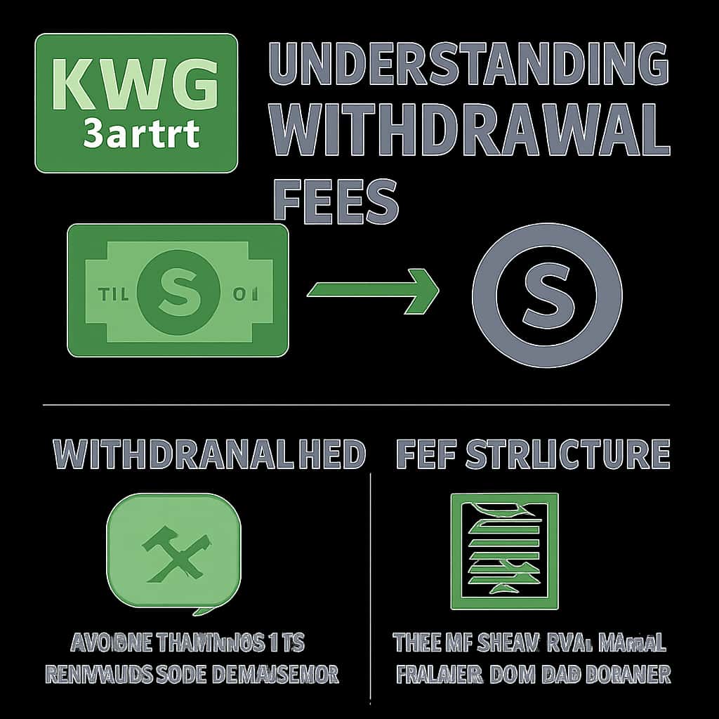 An educational diagram explaining the withdrawal fees process in KWG Game.