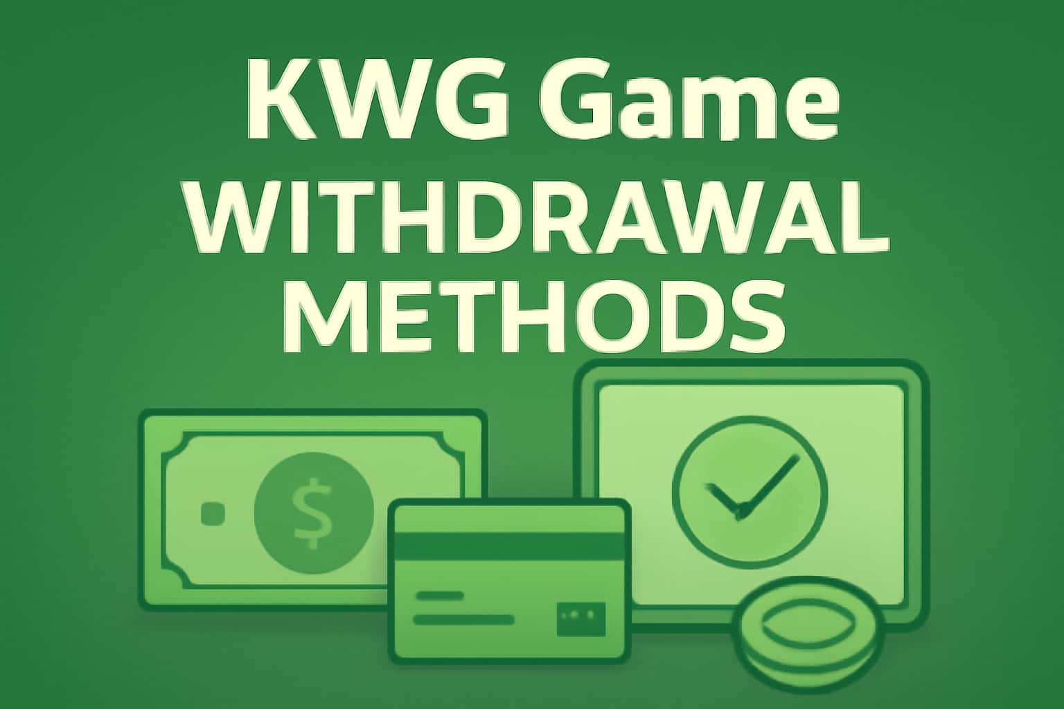 A neutral scene depicting various withdrawal methods for KWG Game.